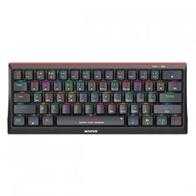 Marvo HECATE 61R, klawiatura US, do gry, przewodowa (USB), czarna, mechaniczna, RGB, czerwone przełączniki
