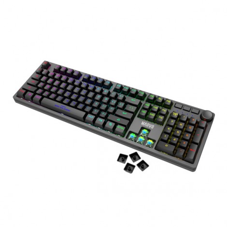 Marvo KG954 EN, klawiatura US, do gry, mechaniczna rodzaj przewodowa (USB), czarna, tak, podświetlona Marvo KG954 EN, klawiatura US, do gry, mechaniczna rodzaj przewodowa (USB), czarna, tak, podświetlona