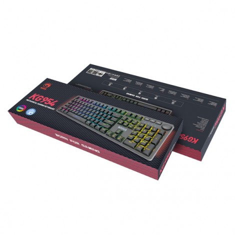 Marvo KG954 EN, klawiatura US, do gry, mechaniczna rodzaj przewodowa (USB), czarna, tak, podświetlona Marvo KG954 EN, klawiatura US, do gry, mechaniczna rodzaj przewodowa (USB), czarna, tak, podświetlona