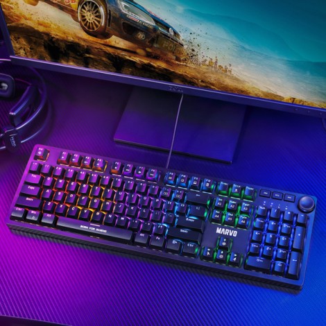 Marvo KG954 EN, klawiatura US, do gry, mechaniczna rodzaj przewodowa (USB), czarna, tak, podświetlona Marvo KG954 EN, klawiatura US, do gry, mechaniczna rodzaj przewodowa (USB), czarna, tak, podświetlona