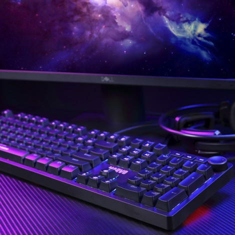 Marvo KG954 EN, klawiatura US, do gry, mechaniczna rodzaj przewodowa (USB), czarna, tak, podświetlona Marvo KG954 EN, klawiatura US, do gry, mechaniczna rodzaj przewodowa (USB), czarna, tak, podświetlona