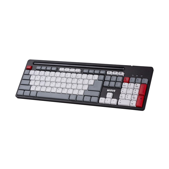 Marvo KB005, klawiatura US, klasyczna, przewodowa (USB), czarno-czerwona