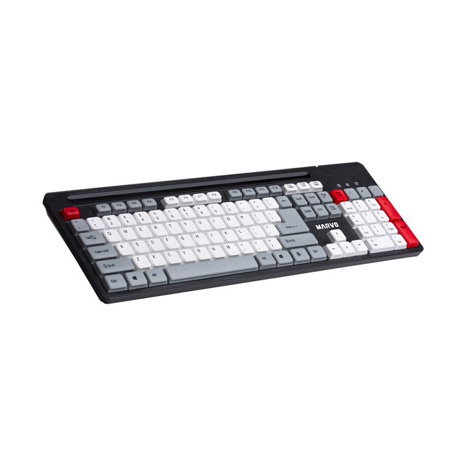 Marvo KB005, klawiatura US, klasyczna, przewodowa (USB), czarno-czerwona