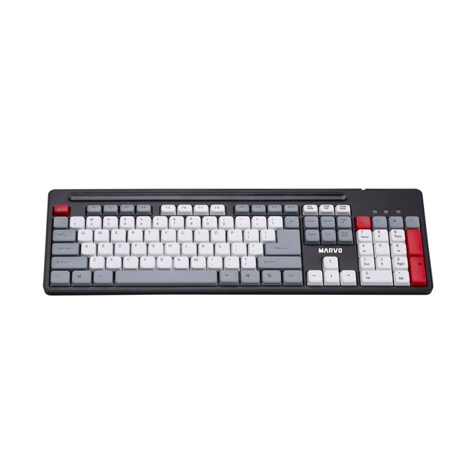 Marvo KB005, klawiatura US, klasyczna, przewodowa (USB), czarno-czerwona