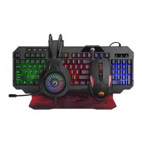 Marvo CM430 US, zestaw klawiatura mysz dla gracza, podkładka, klawiatura, US, do gry, membranowa rodzaj przewodowa 
