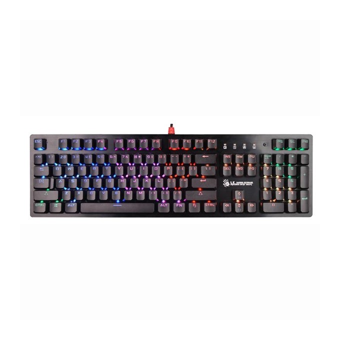 A4Tech B820R, klawiatura CZ, do gry, podświetlona rodzaj przewodowa (USB), czarna, mechaniczna