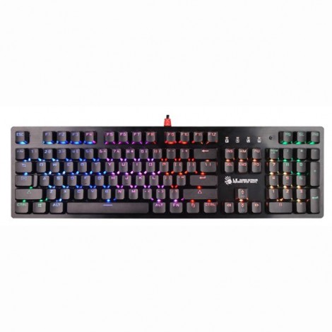 A4Tech B820R, klawiatura CZ, do gry, podświetlona rodzaj przewodowa (USB), czarna, mechaniczna