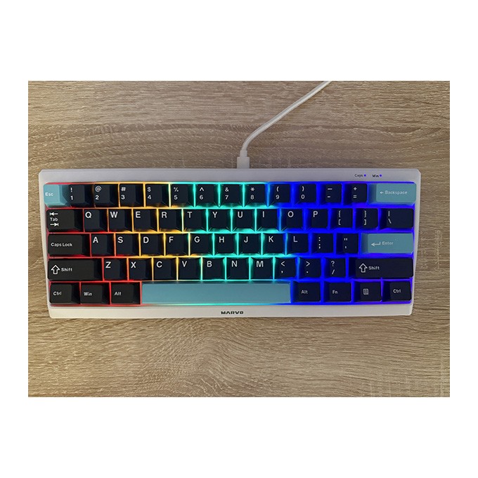 Marvo sada vyměnitelných kláves, PBT Keycap set KP-01 US, niebieska