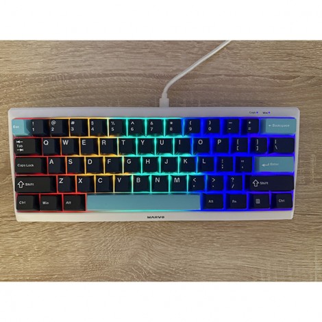 Marvo sada vyměnitelných kláves, PBT Keycap set KP-01 US, niebieska