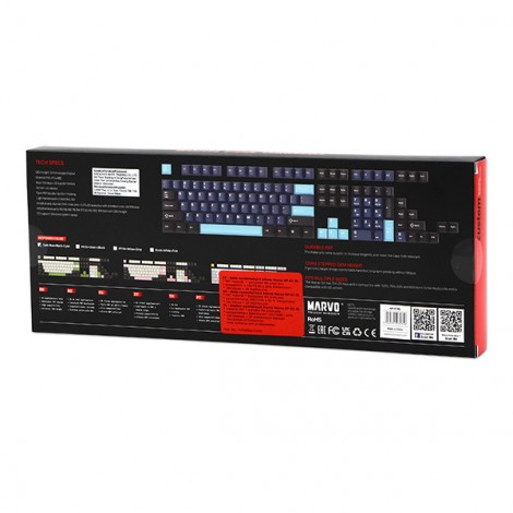 Marvo sada vyměnitelných kláves, PBT Keycap set KP-01 US, niebieska