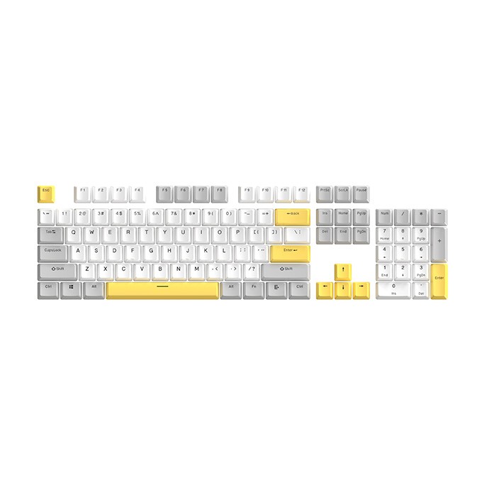 Marvo sada vyměnitelných kláves, PBT Keycap set KP-04 US, żółta