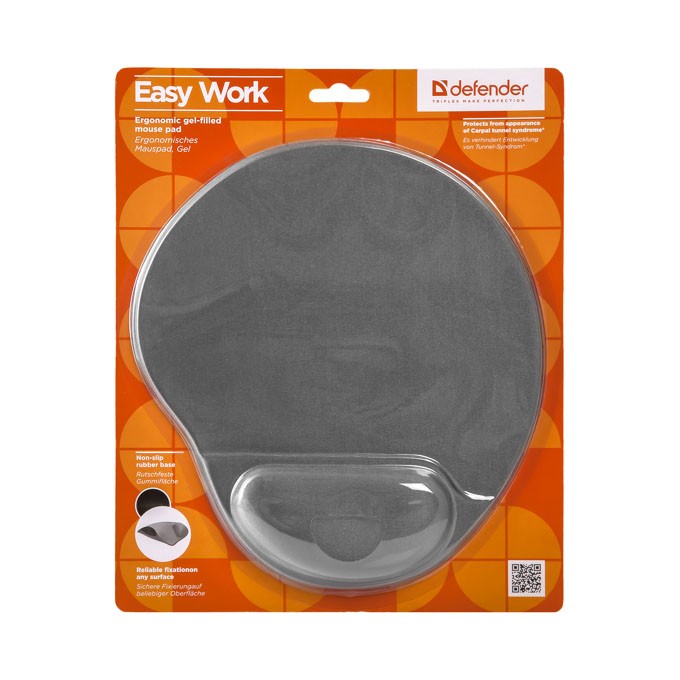 Podkładka pod mysz, poliuretan, szara, 5mm, Defender