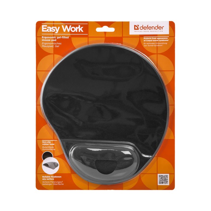 Podkładka pod mysz, poliuretan, czarna, 5mm, Defender