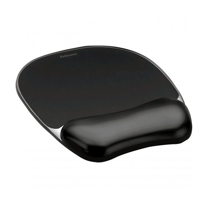 Podkładka pod mysz i nadgarstek Fellowes Crystal, ergonomiczna żelowa, czarna, 1.4 cm, Fellowes