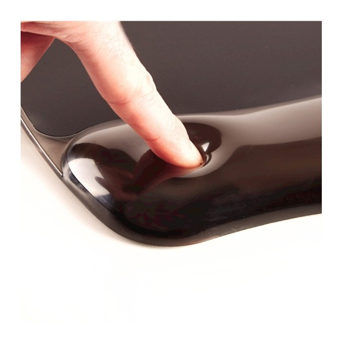 Podkładka pod mysz i nadgarstek Fellowes Crystal, ergonomiczna żelowa, czarna, 1.4 cm, Fellowes