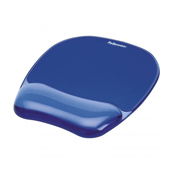 Podkładka pod mysz i nadgarstek Fellowes Crystal, ergonomiczna żelowa, niebieska, 1.4 cm, Fellowes