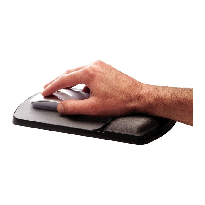 Podkładka pod mysz i nadgarstek Fellowes regulacja, ergonomiczna żelowa, czarna, 2.6 cm, Fellowes