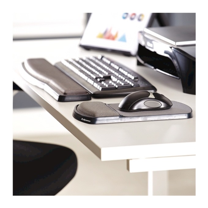 Podkładka pod mysz i nadgarstek Fellowes regulacja, ergonomiczna żelowa, czarna, 2.6 cm, Fellowes