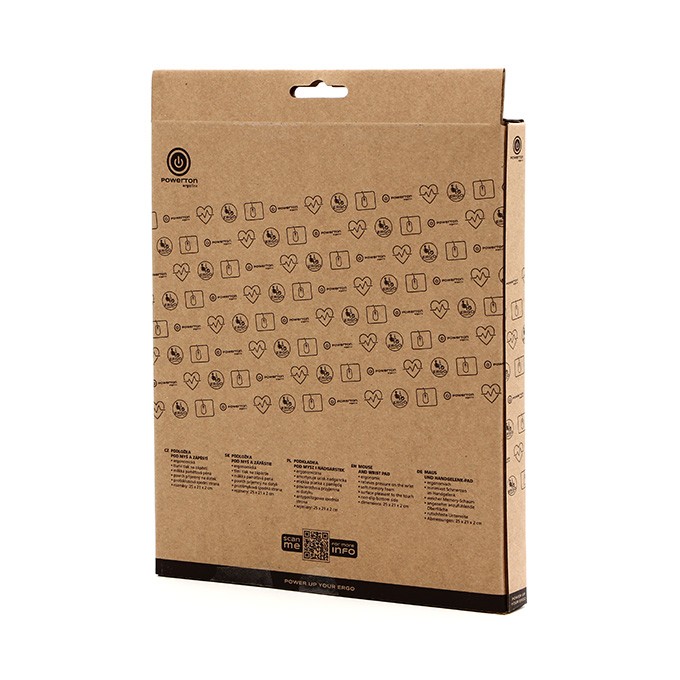 Podkładka pod mysz i nadgarstek, Powerton Ergoline Dark Edition, ergonomiczna, szara, piana, Powerton