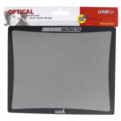 Podkładka pod mysz, SilverBlack, Z folii polipropylenowej, czarno-srebrna, Logo