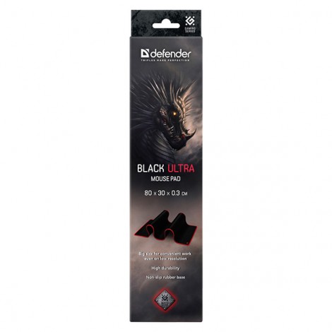 Podkładka pod mysz, Black Ultra, do gry, czarna, 80x30 cm, Defender Podkładka pod mysz, Black Ultra, do gry, czarna, 80x30 cm, Defender