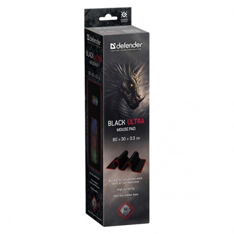 Podkładka pod mysz, Black Ultra, do gry, czarna, 80x30 cm, Defender Podkładka pod mysz, Black Ultra, do gry, czarna, 80x30 cm, Defender