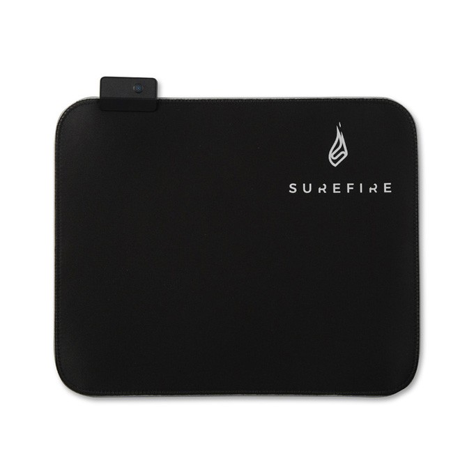 Podkładka pod mysz, Silent Flight RGB, do gry, czarna, 320 x 260 x 3 mm, 3 mm, Surefire