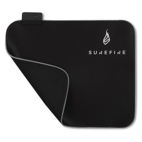 Podkładka pod mysz, Silent Flight RGB, do gry, czarna, 320 x 260 x 3 mm, 3 mm, Surefire