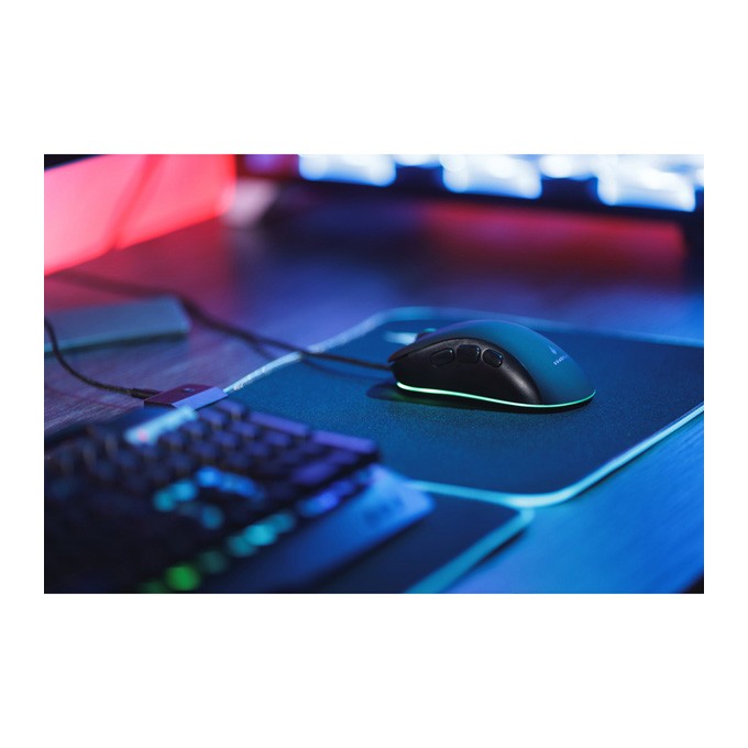 Podkładka pod mysz, Silent Flight RGB, do gry, czarna, 320 x 260 x 3 mm, 3 mm, Surefire