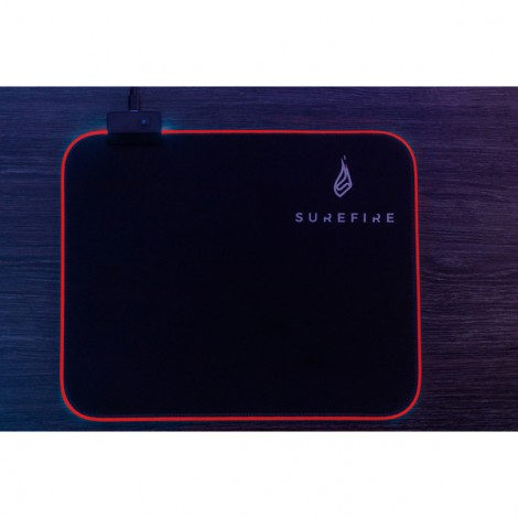Podkładka pod mysz, Silent Flight RGB, do gry, czarna, 320 x 260 x 3 mm, 3 mm, Surefire