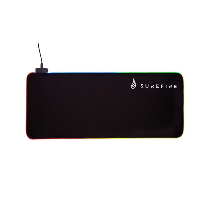 Podkładka pod mysz, Silent Flight RGB, do gry, czarna, 680 x 280 x 3 mm, 3 mm, Surefire