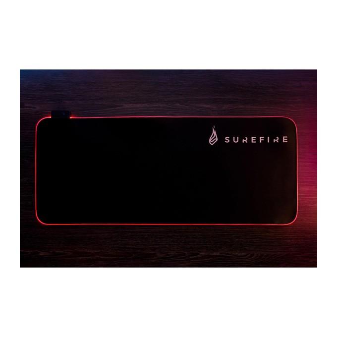 Podkładka pod mysz, Silent Flight RGB, do gry, czarna, 680 x 280 x 3 mm, 3 mm, Surefire