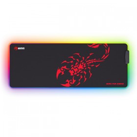 RGB Podkładka pod mysz, SCORP XL, czarna, 800 x 300 mm, 4 mm, Marvo, Hub USB