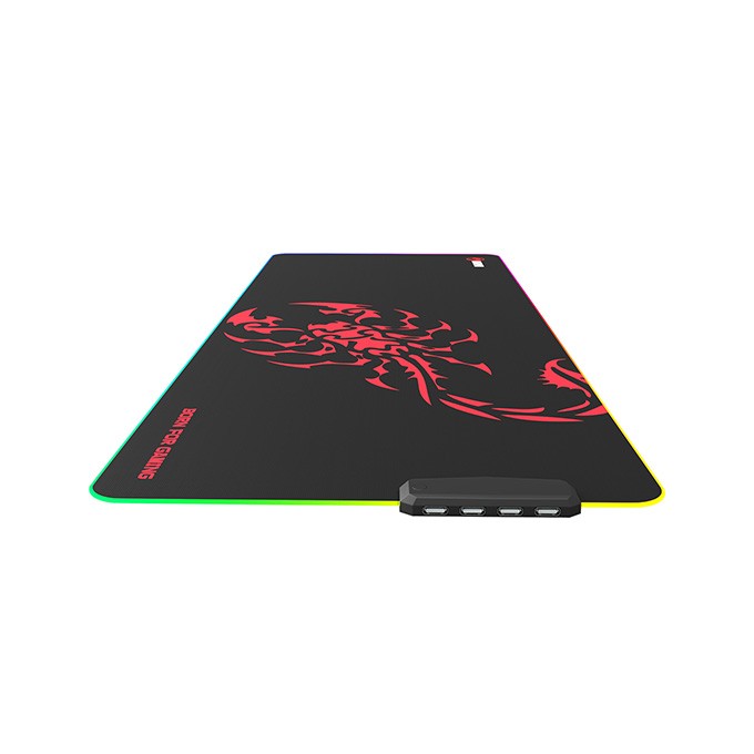 RGB Podkładka pod mysz, SCORP XL, czarna, 800 x 300 mm, 4 mm, Marvo, Hub USB