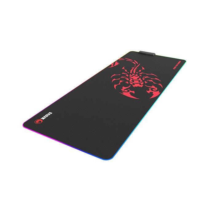 RGB Podkładka pod mysz, SCORP XL, czarna, 800 x 300 mm, 4 mm, Marvo, Hub USB
