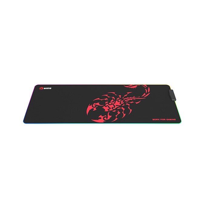 RGB Podkładka pod mysz, SCORP XL, czarna, 800 x 300 mm, 4 mm, Marvo, Hub USB
