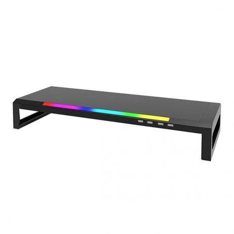 Podstawa pod monitor, DZ-01, 4x USB Hub 2.0, czarny, plastikowy, 20 kg nośność, Marvo, podświetlenie rainbow Podstawa pod monitor, DZ-01, 4x USB Hub 2.0, czarny, plastikowy, 20 kg nośność, Marvo, podświetlenie rainbow