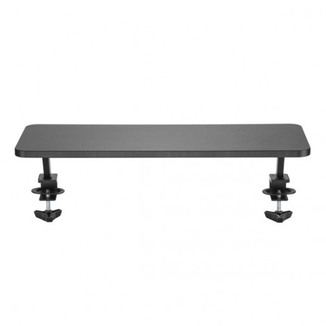 Podstawa pod monitor, mocowana do blatu biurka, czarny, metal / płyta mdf, 20 kg nośność, Powerton, ergo