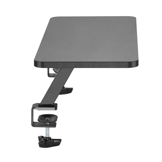 Podstawa pod monitor, mocowana do blatu biurka, czarny, metal / płyta mdf, 20 kg nośność, Powerton, ergo