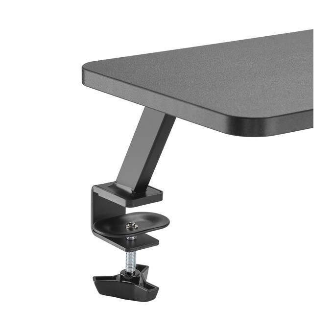 Podstawa pod monitor, mocowana do blatu biurka, czarny, metal / płyta mdf, 20 kg nośność, Powerton, ergo