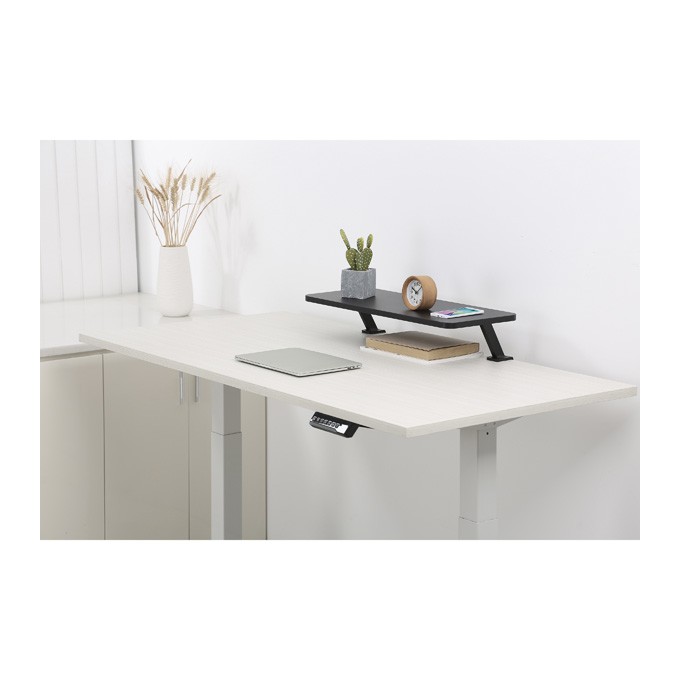 Podstawa pod monitor, mocowana do blatu biurka, czarny, metal / płyta mdf, 20 kg nośność, Powerton, ergo