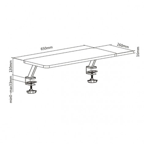 Podstawa pod monitor, mocowana do blatu biurka, czarny, metal / płyta mdf, 20 kg nośność, Powerton, ergo Podstawa pod monitor, mocowana do blatu biurka, czarny, metal / płyta mdf, 20 kg nośność, Powerton, ergo