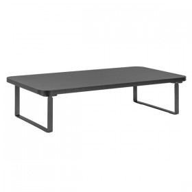 Podstawa pod monitor, łatwy montaż, miejsce na klawiaturę, czarny, metal / płyta mdf, 20 kg nośność, Powerton, 