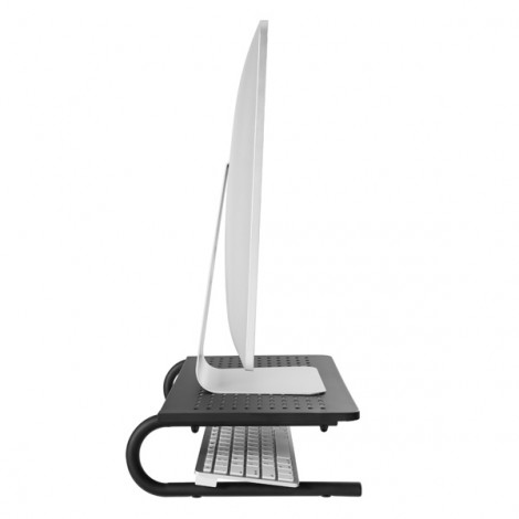Podstawa pod monitor, miejsce na klawiaturę, czarny, metal/ tworzywo, 20 kg nośność, Powerton, ergo Podstawa pod monitor, miejsce na klawiaturę, czarny, metal/ tworzywo, 20 kg nośność, Powerton, ergo