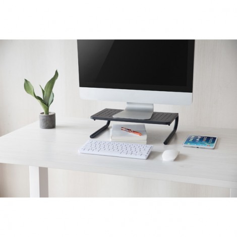 Podstawa pod monitor, miejsce na klawiaturę, czarny, metal/ tworzywo, 20 kg nośność, Powerton, ergo Podstawa pod monitor, miejsce na klawiaturę, czarny, metal/ tworzywo, 20 kg nośność, Powerton, ergo