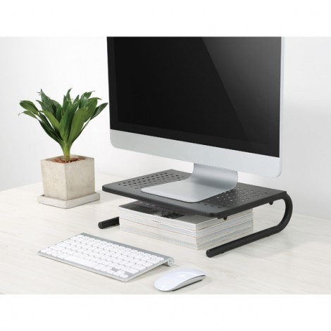 Podstawa pod monitor, miejsce na klawiaturę, czarny, metal/ tworzywo, 20 kg nośność, Powerton, ergo Podstawa pod monitor, miejsce na klawiaturę, czarny, metal/ tworzywo, 20 kg nośność, Powerton, ergo