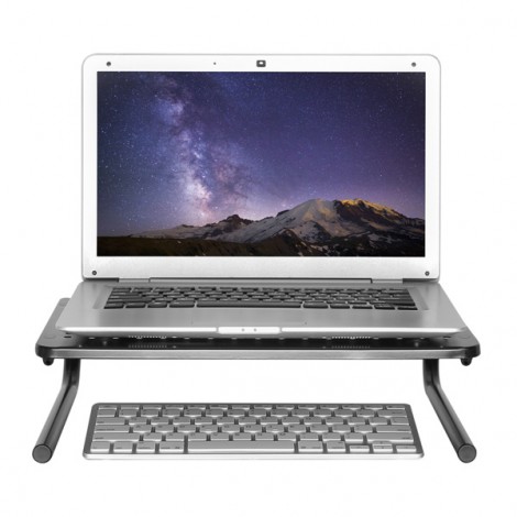Podstawa pod monitor, miejsce na klawiaturę, czarny, metal/ tworzywo, 20 kg nośność, Powerton, ergo Podstawa pod monitor, miejsce na klawiaturę, czarny, metal/ tworzywo, 20 kg nośność, Powerton, ergo