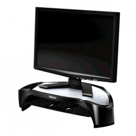 Podstawa Smart Suites pod monitor, z szufladką na dokumenty, czarny, plastikowy, 10 kg nośność, Fellowes, ergo