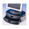 Podstawa pod monitor, z dwiema szufladami, czarny, tworzywo sztuczne wzmocnione, 40 kg nośność, ergo Podstawa pod monitor, z dwiema szufladami, czarny, tworzywo sztuczne wzmocnione, 40 kg nośność, ergo