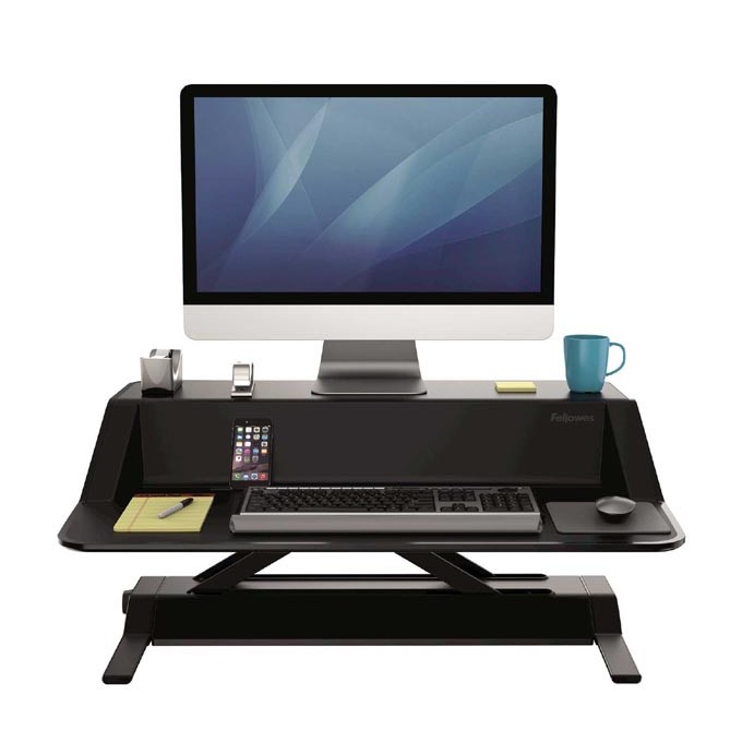Stanowisko do pracy, Sit-Stand Lotus, czarna, plastik-metal, Fellowes, EOL